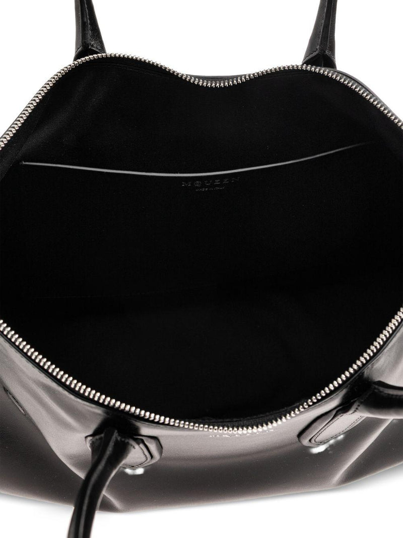 Alexander Mcqueen Manta Shoulder Bag — Black Calfskin