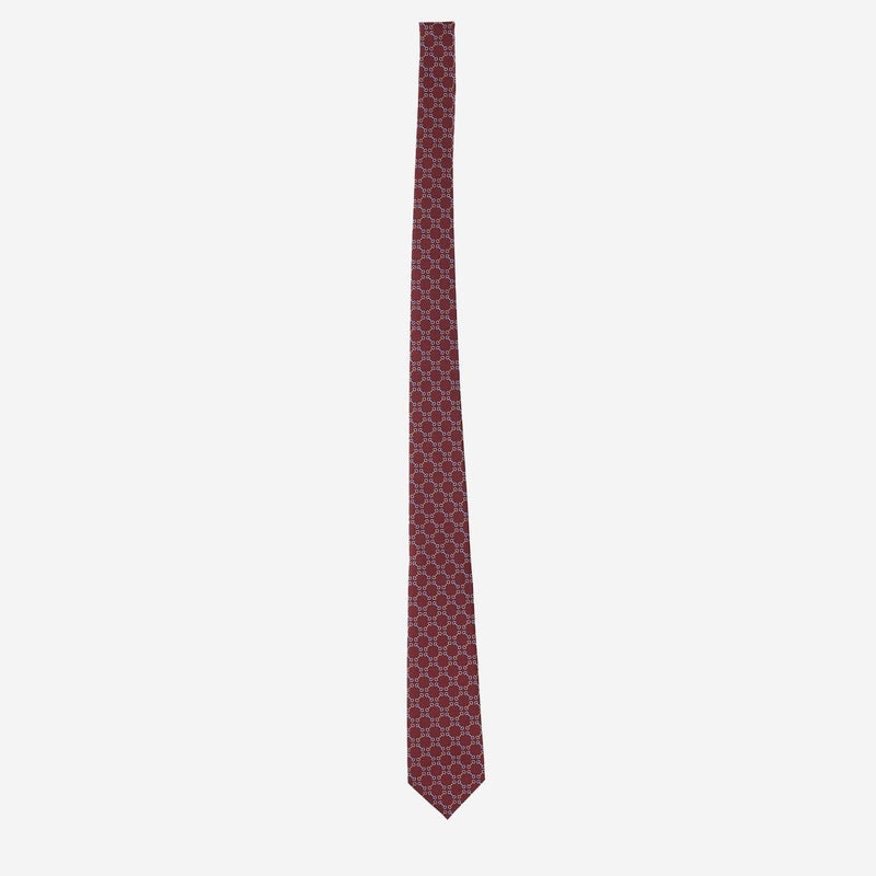 Gucci Jacquard Silk Morsetto Print Necktie — Red Neckties