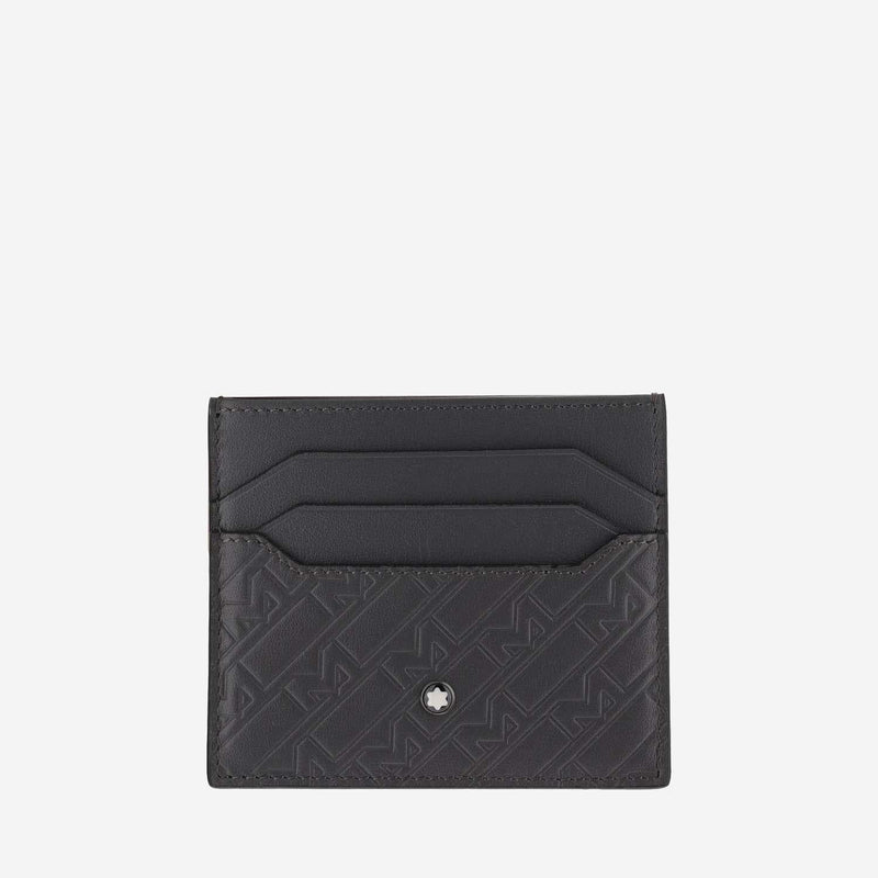Montblanc Embossed Leather Card Case — Gray Cases