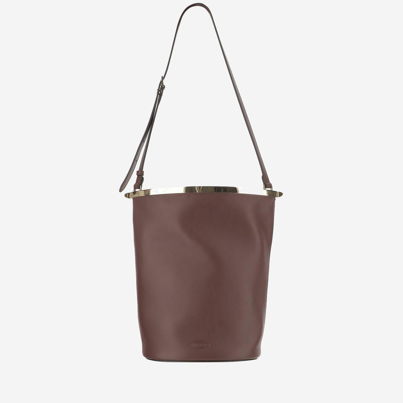 Tods Calfskin Bucket Bag — Brown