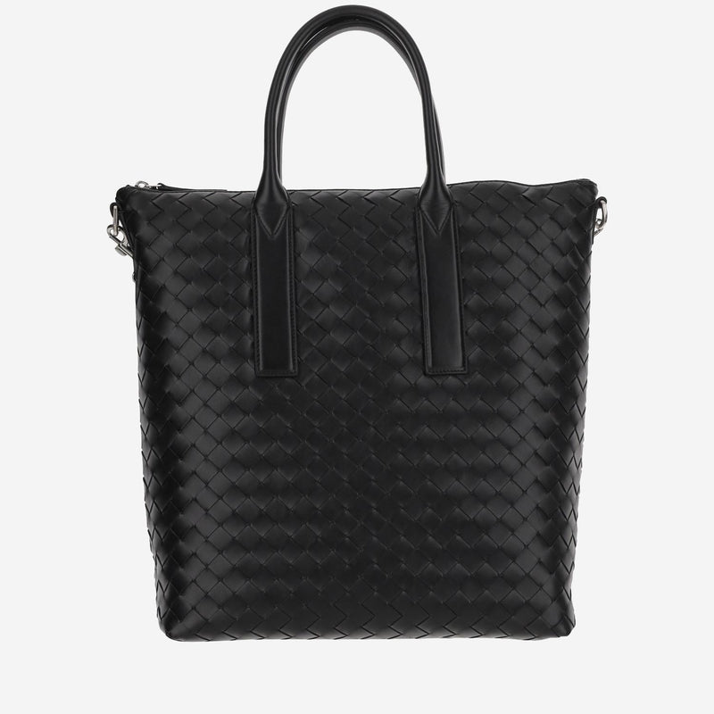 Bottega Veneta Intrecciato Calfskin Tote Bag — Black
