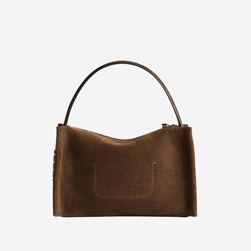 Jw Anderson Suede Loafer Shoulder Bag — Brown