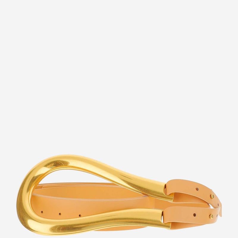 Bottega Veneta Calfskin Belt — Beige