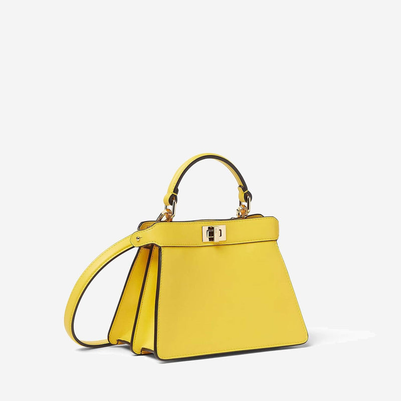 Fendi Ginestra Top Handle Bag — Yellow Calf Leather