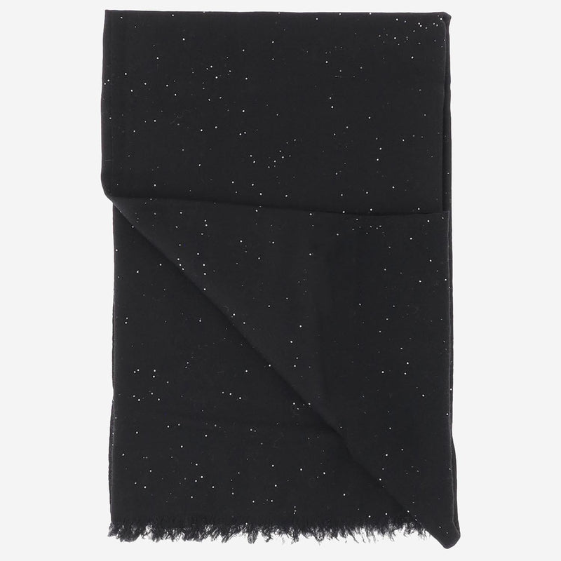 Faliero Sarti Raissa Scarf — Black Wool Scarfs