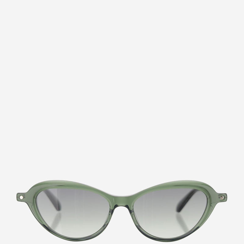 Carven Cc4096s Oval Acetate Sunglasses — Green