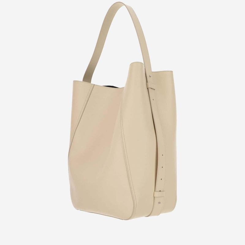 Armarium Full-Grain Leather Shoulder Bag — Beige