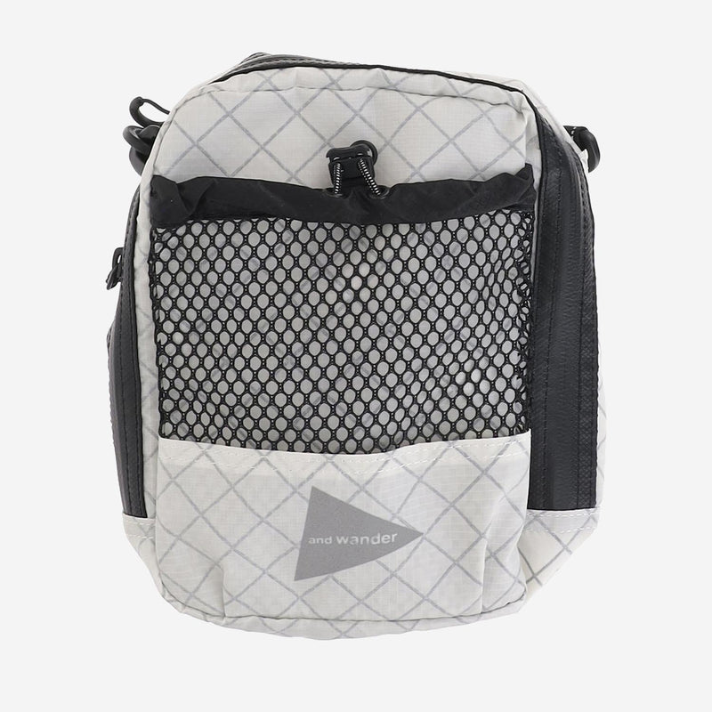 And Wander Checkered Nylon Crossbody Bag — White Polyester