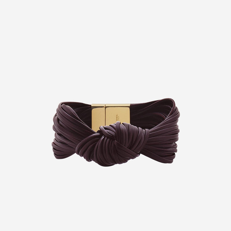 Bottega Veneta Leather Knot Bracelet — Red Lambskin Bracelets