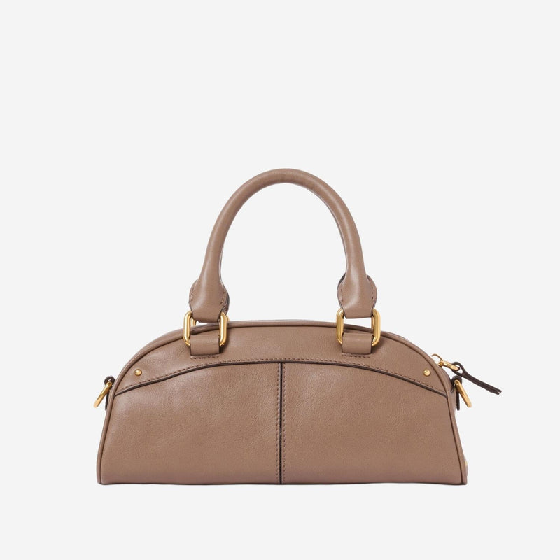 Chloé Soft Leather Bowling Shoulder Bag — Beige