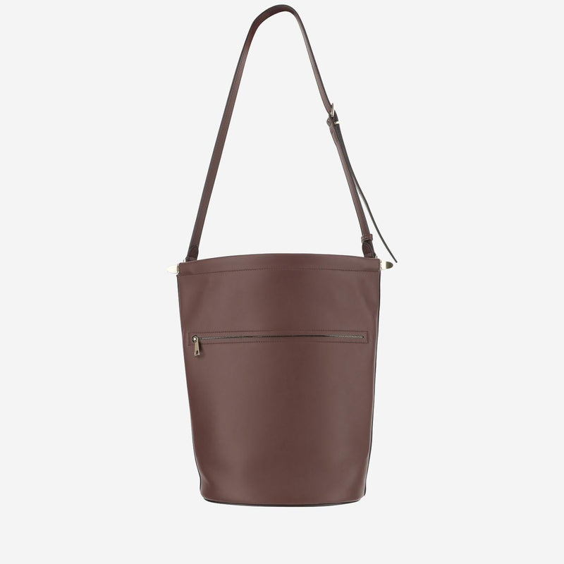 Tods Calfskin Bucket Bag — Brown