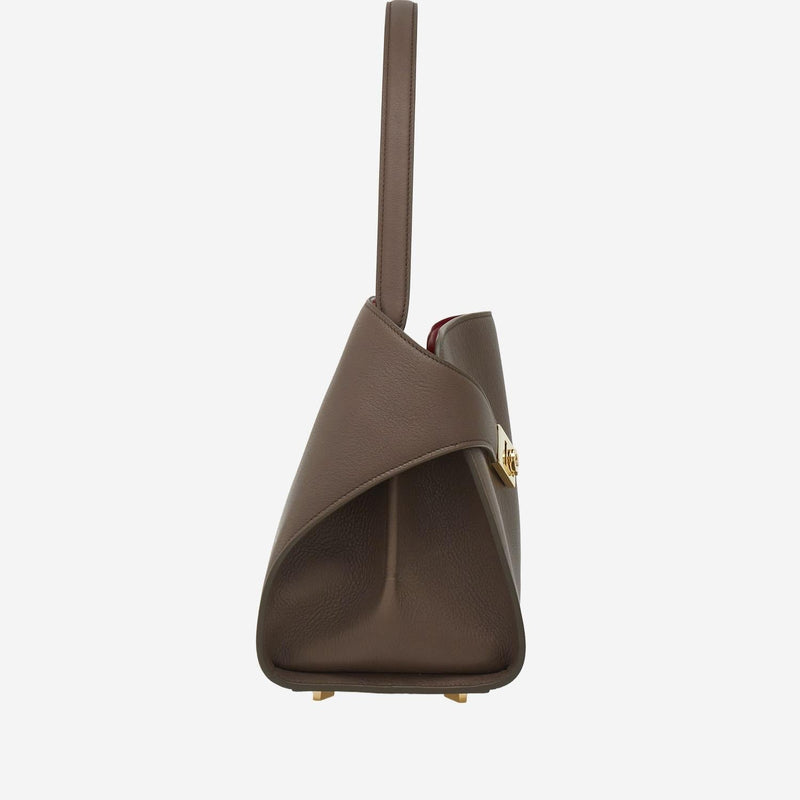 Ferragamo Hug Shoulder Bag — Brown Leather