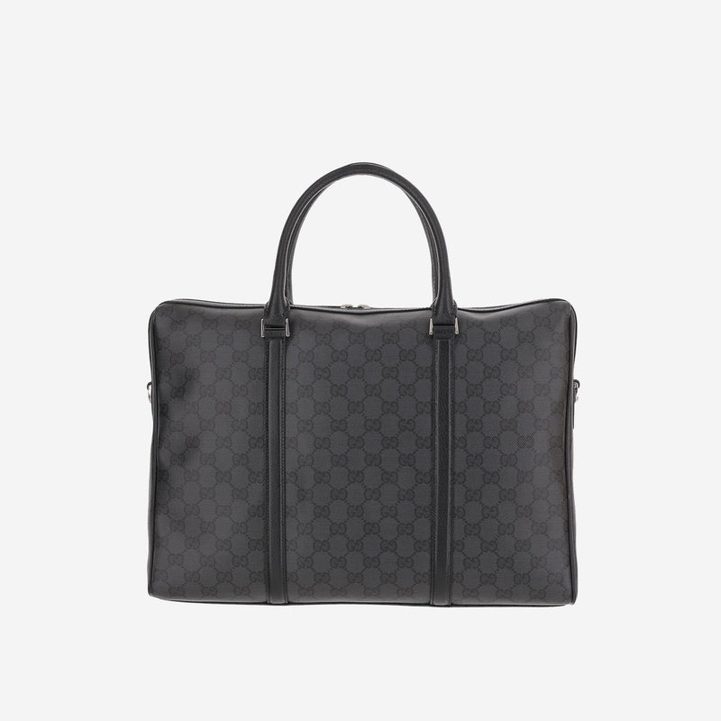 Gucci Top Handle Bag — Black Cotton