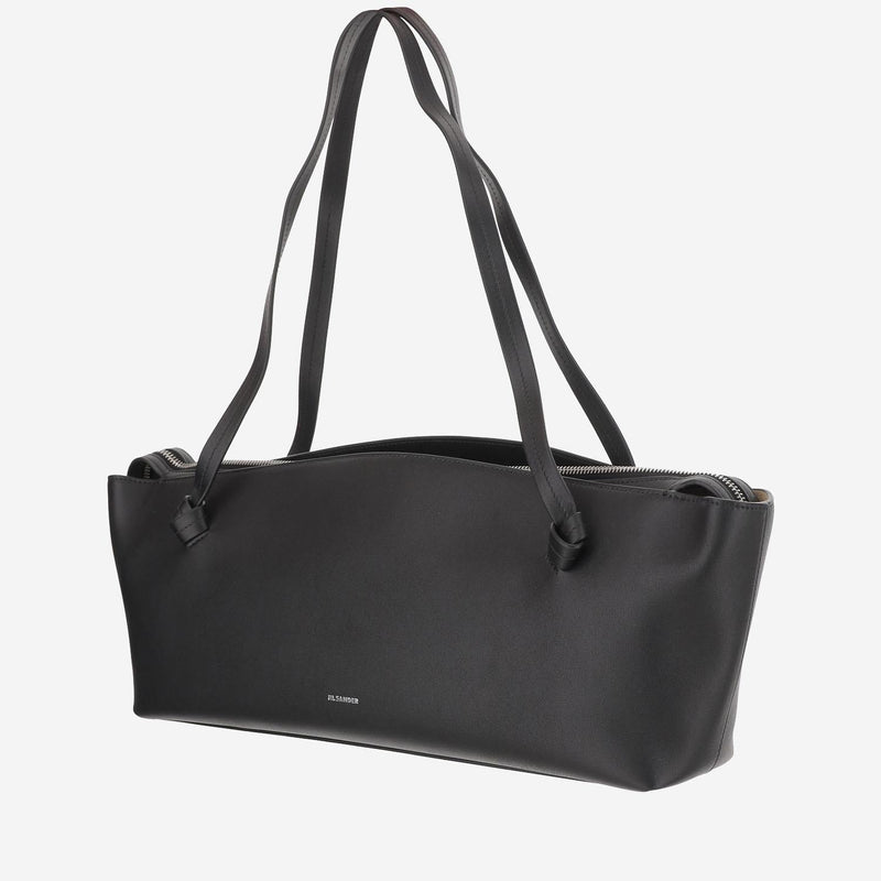 Jil Sander Leather Shoulder Bag — Black