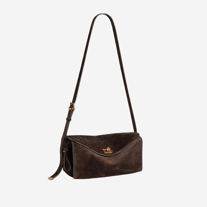 Balenciaga Suede Leather Shoulder Bag — Brown