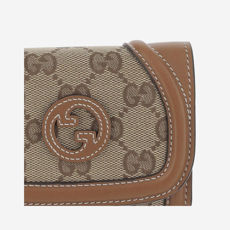 Gucci Blondie Card Case — Beige Polyester Wallets & Purses