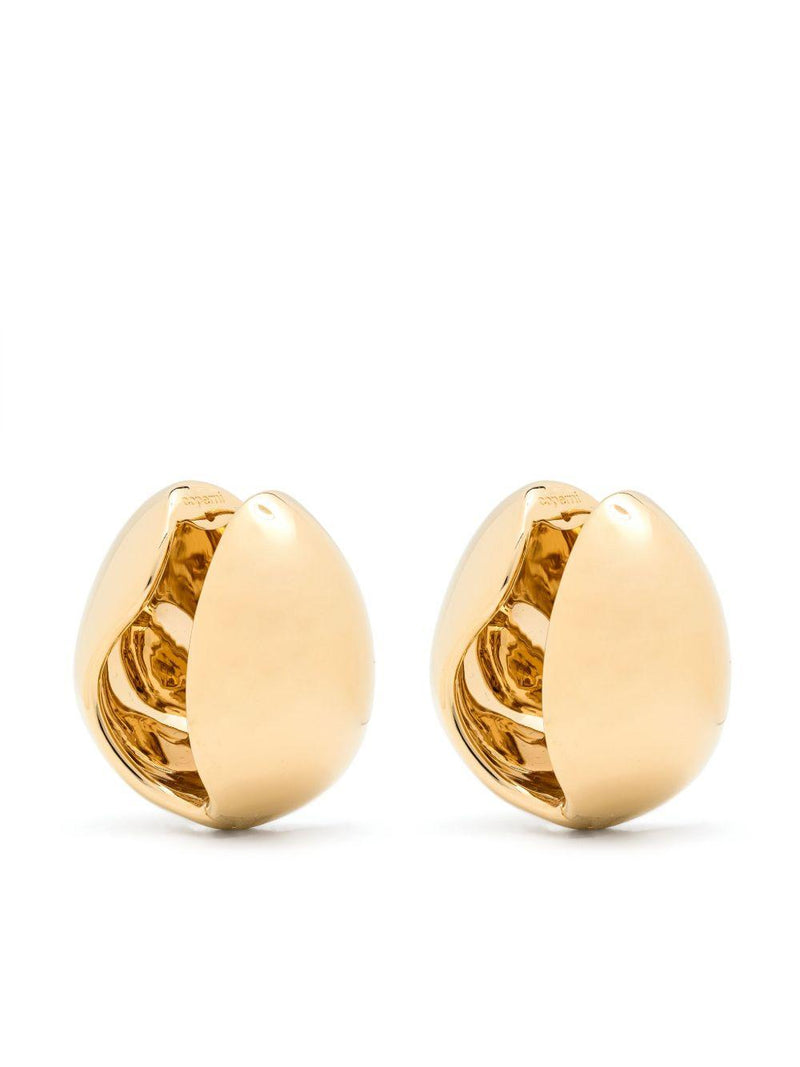 Coperni Xl Logo Creole Earrings — Gold Brass