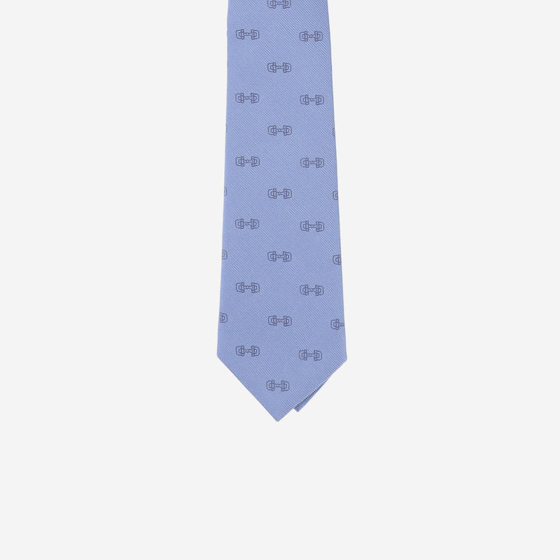 Gucci Morsetto Jacquard Silk Necktie — Blue Neckties
