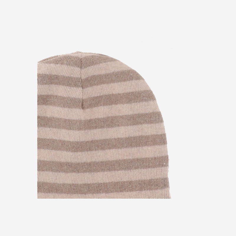 1+ The Family 25w159 Stretch Cotton Blend Striped Beanie — Beige Beanies