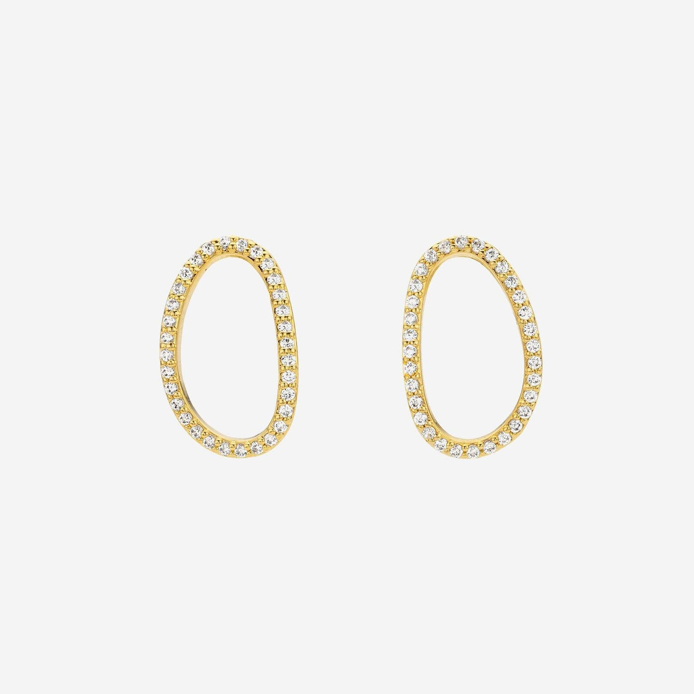 Mya Bay Crystal-Embellished Gold-Plated Earrings — Gold Brass