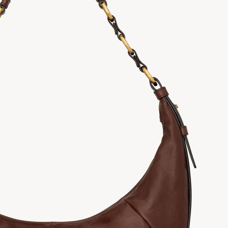 Saint Laurent Lambskin Hobo Bag — Brown Leather