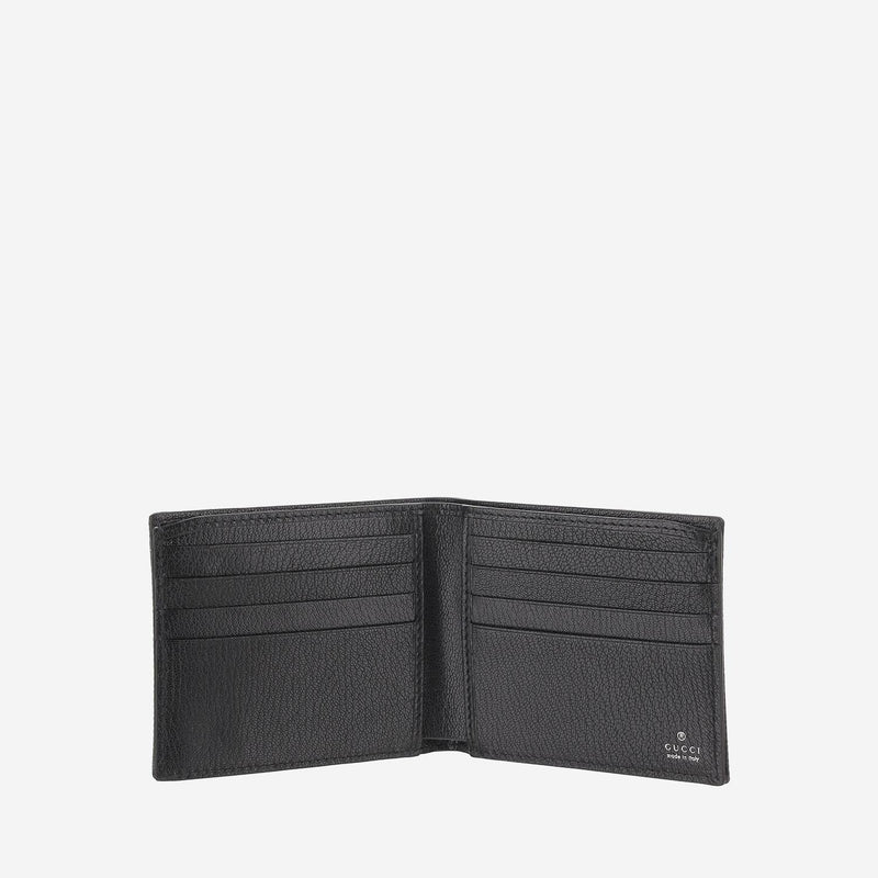 Gucci Gg-Patterned Canvas Bi-Fold Wallet — Black Cotton & Cardholders