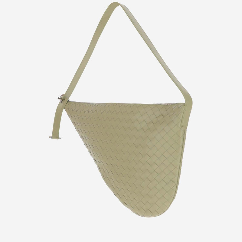 Bottega Veneta Virgule Shoulder Bag — Green Calfskin