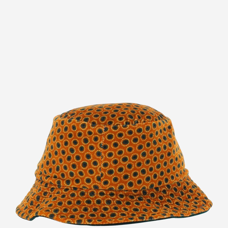 Grevi 3214 All-Over Geometric Pattern Bucket Hat — Orange Cotton