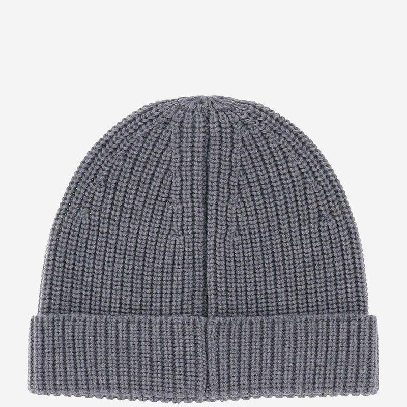Valentino Garavani 5y2hb01lind Logo-Embroidered Wool Beanie — Gray Virgin Beanies