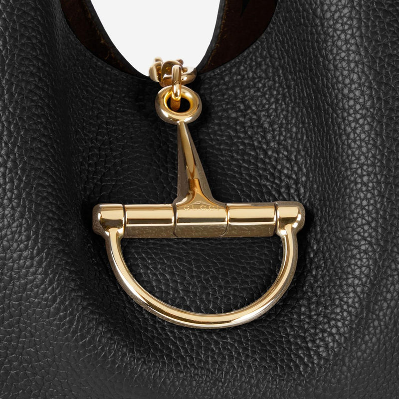 Gucci Pebbled Calfskin Shoulder Bag — Black