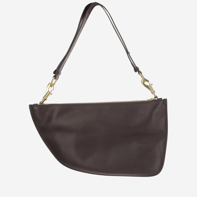Burberry Double Shield Shoulder Bag — Brown Calfskin