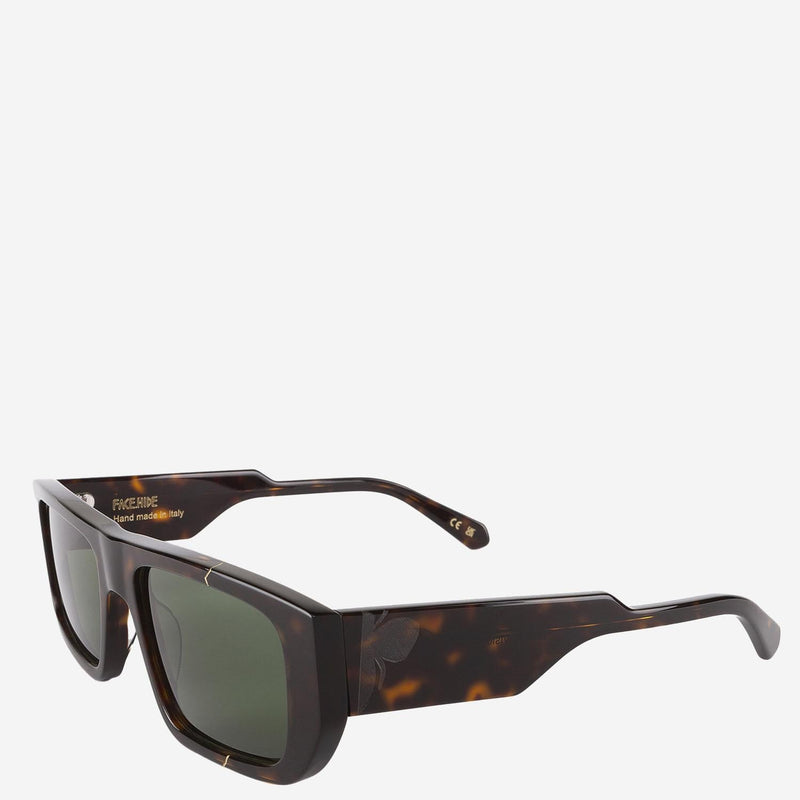 Face Hide Brokenvsion Logo-Detailed Acetate Sunglasses — Brown