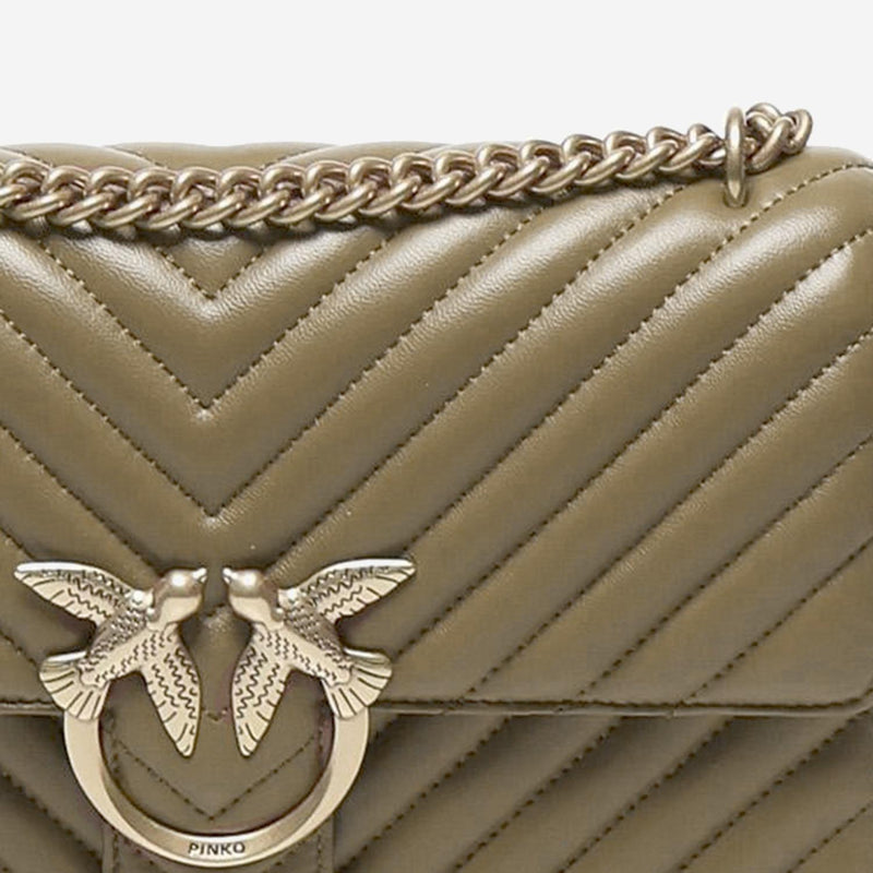 Pinko Love Shoulder Bag — Green Leather