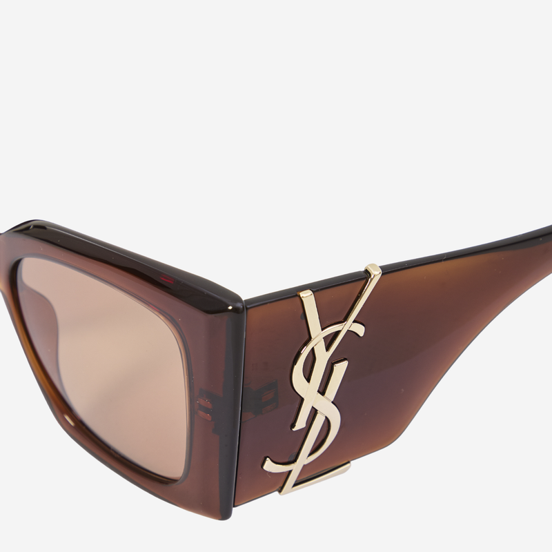 Saint Laurent 862888 Oversized Cat-Eye Acetate Sunglasses — Brown