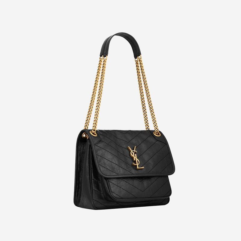 Saint Laurent Niki Shoulder Bag — Black Leather