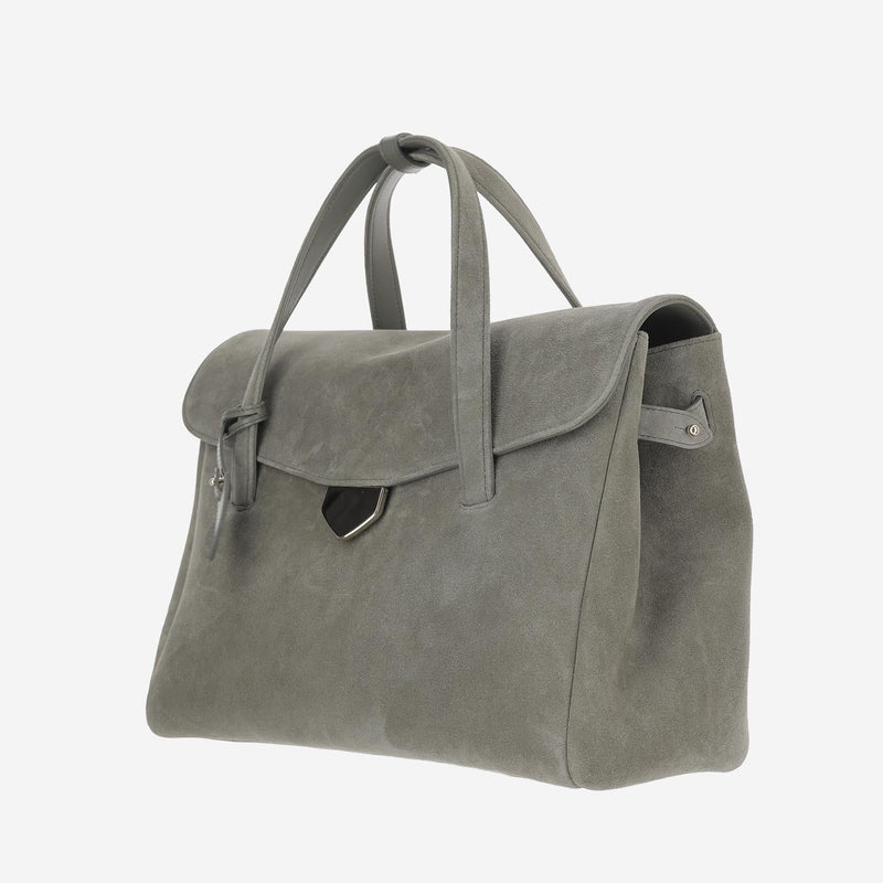 Franzi Milano Virginia Top Handle Bag — Green Calfskin Leather