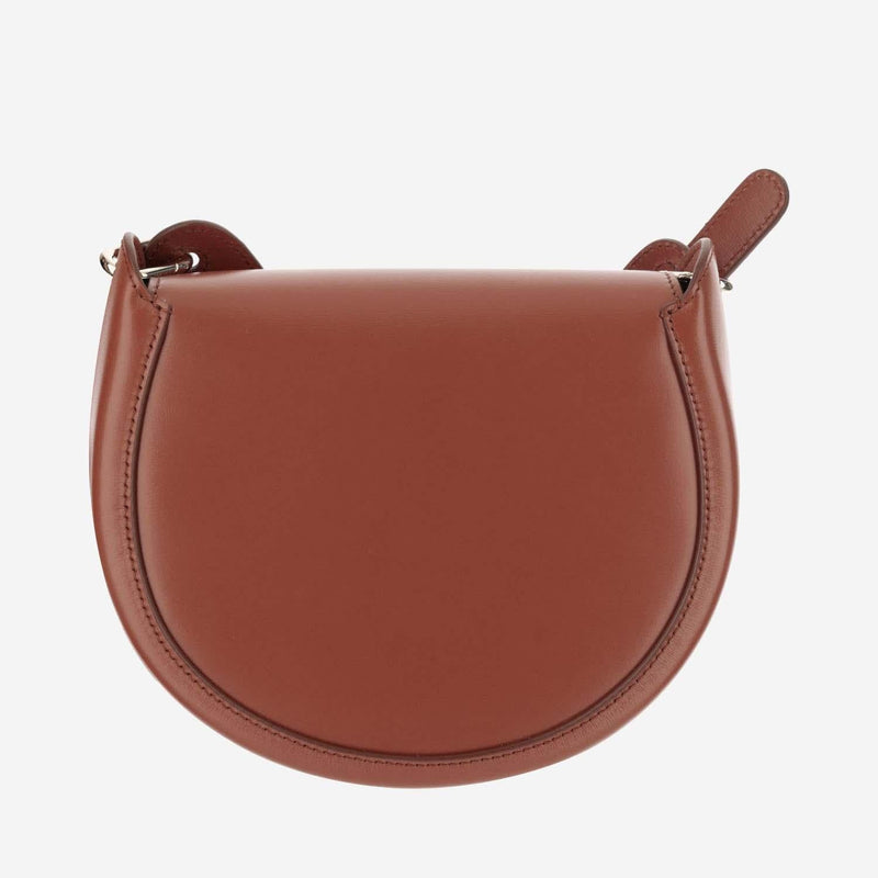 Chloé Calfskin Leather With Sculptural Ring Crossbody Bag — Brown