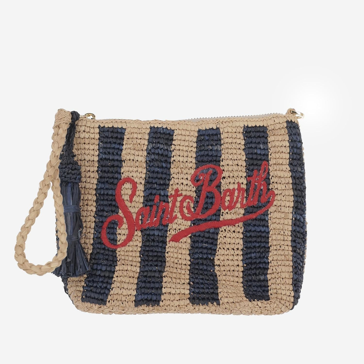 Mc2 Saint Barth Striped Raffia Clutch — Multicolor