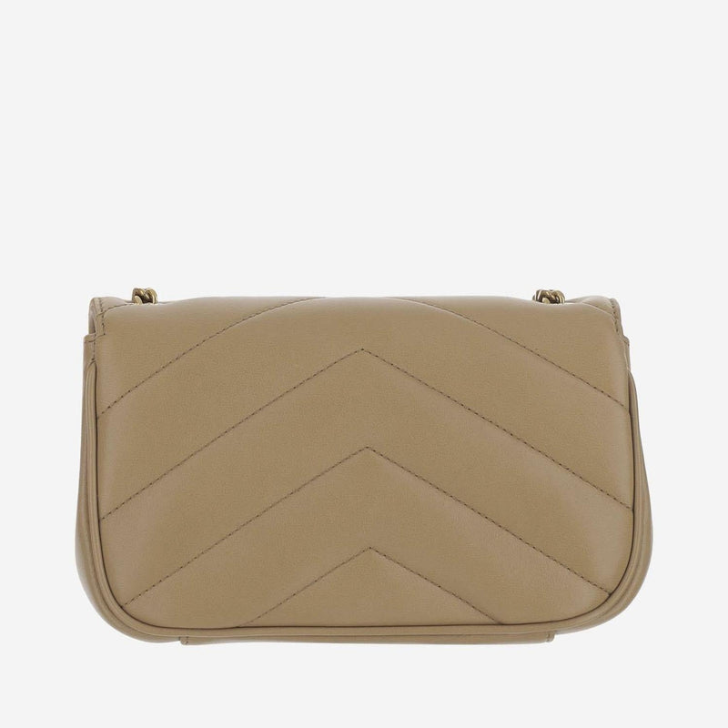 Saint Laurent Loulou Shoulder Bag — Beige Lambskin Leather