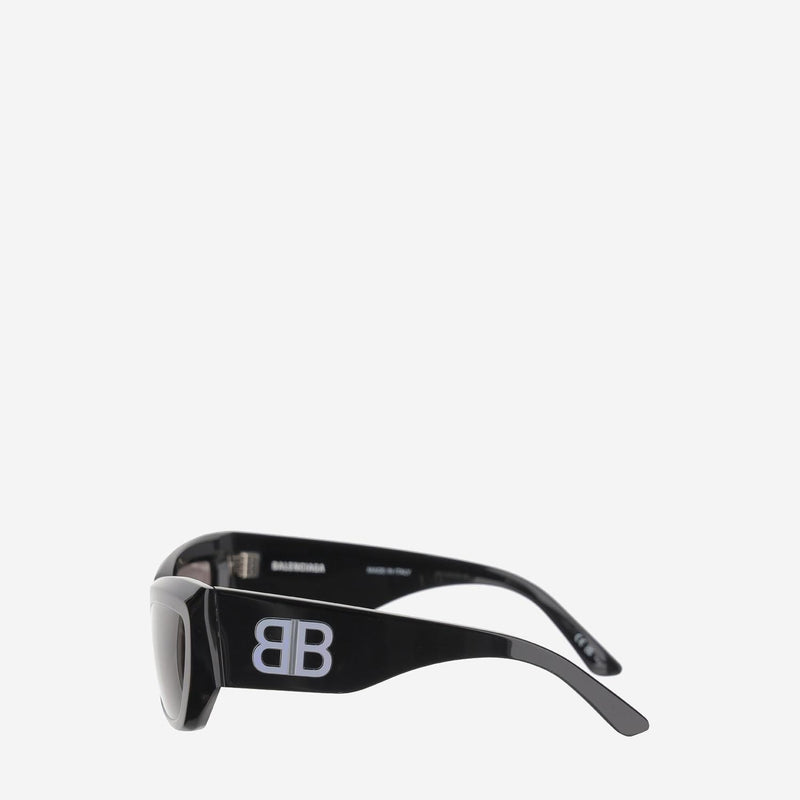 Balenciaga 830321 Geometric Acetate Sunglasses — Black