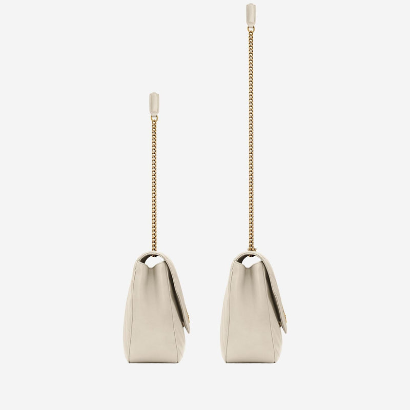 Saint Laurent Quilted Lambskin Shoulder Bag — White Leather