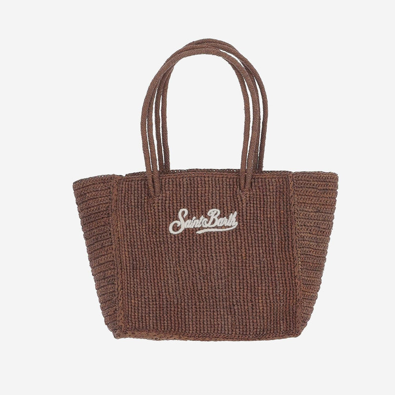 Mc2 Saint Barth Woven Raffia Shoulder Bag — Brown