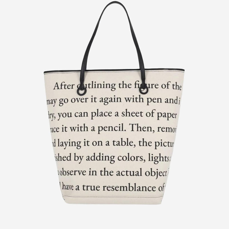 Jw Anderson Text-Printed Cotton-Blend Tote Bag — Ivory