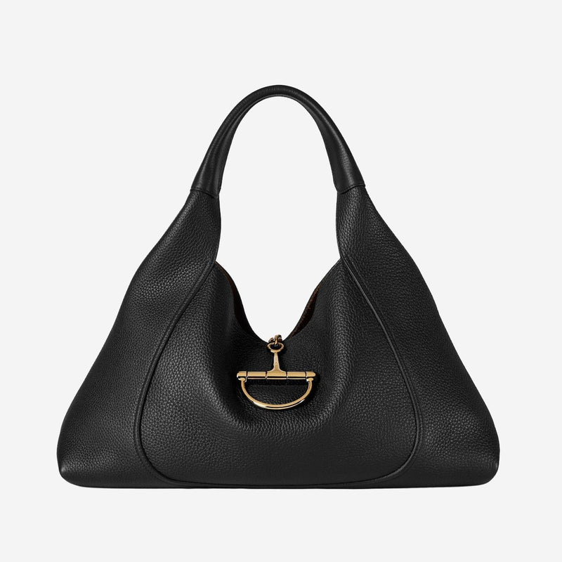 Gucci Pebbled Calfskin Shoulder Bag — Black