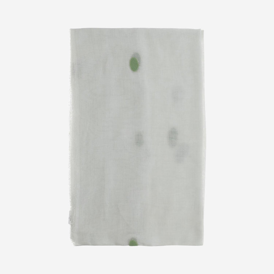 Faliero Sarti Silk-Blend Polka Dot Scarf — White Modal; Silk; Wool Scarfs