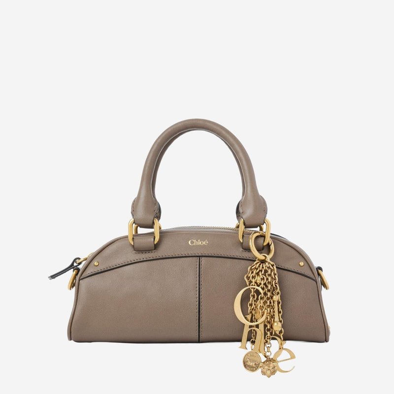 Chloé Soft Leather Bowling Shoulder Bag — Beige