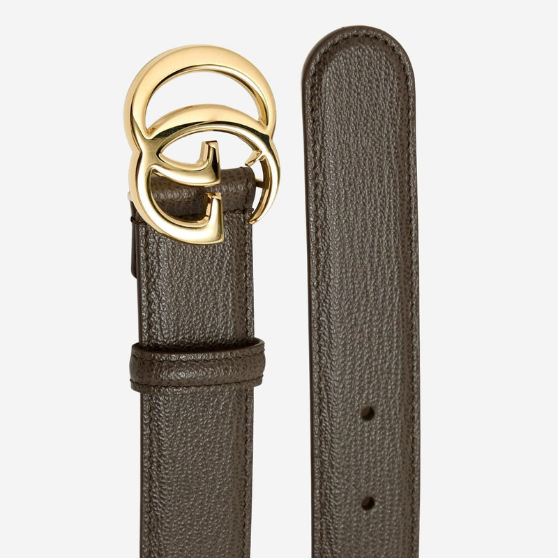 Gucci Gg Marmont Belt — Brown Calfskin