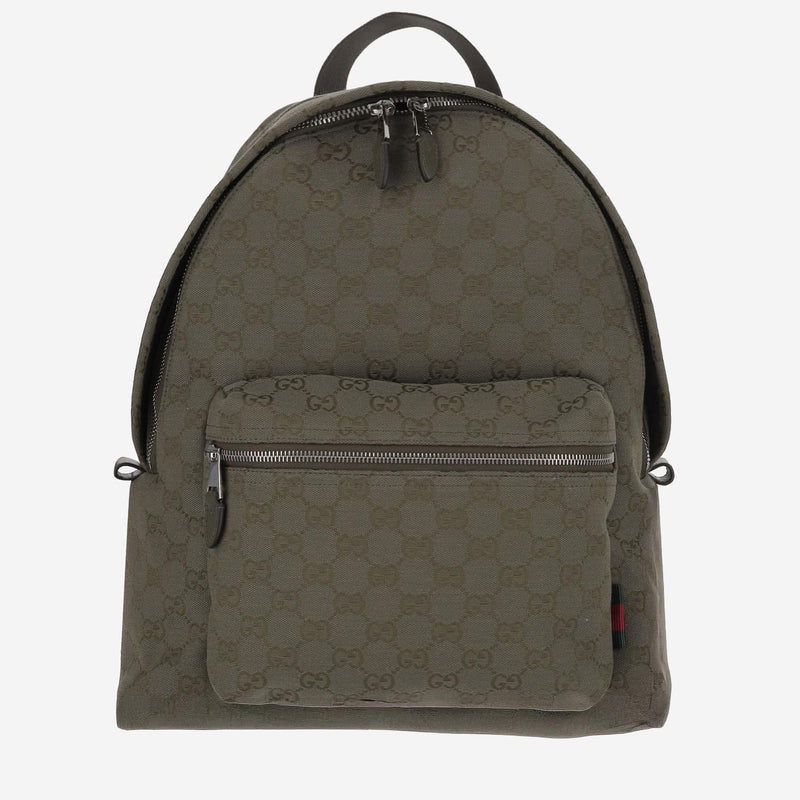 Gucci Gg-Monogram Cotton Backpack — Green