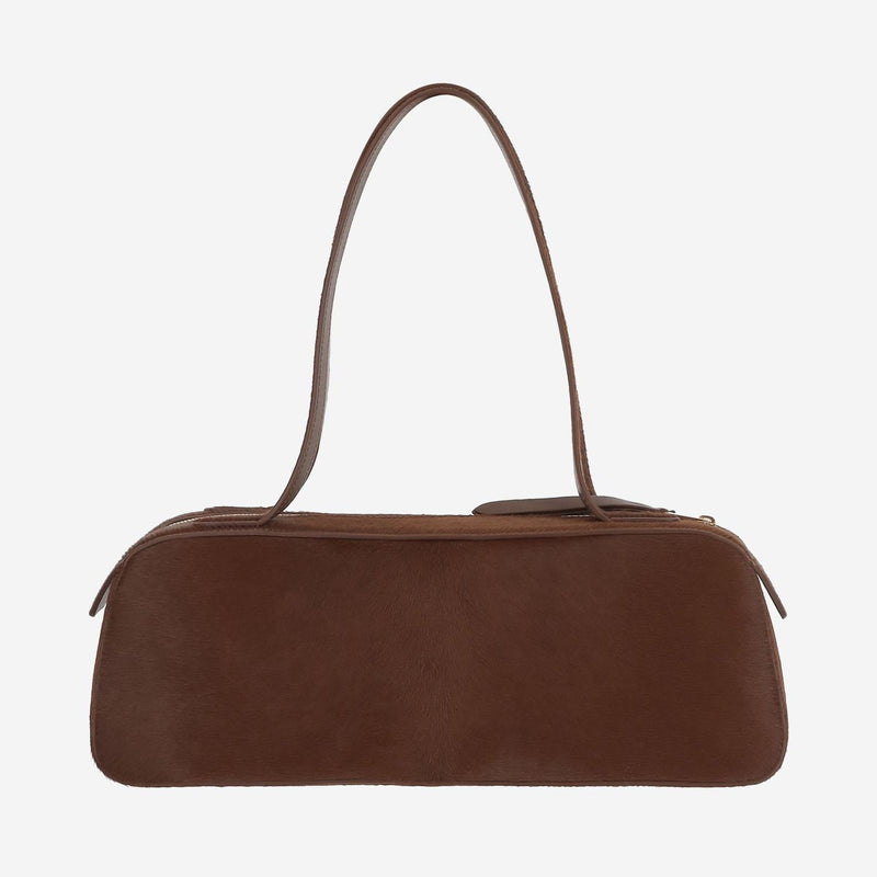 Khaite Simona Shoulder Bag — Brown Calfskin