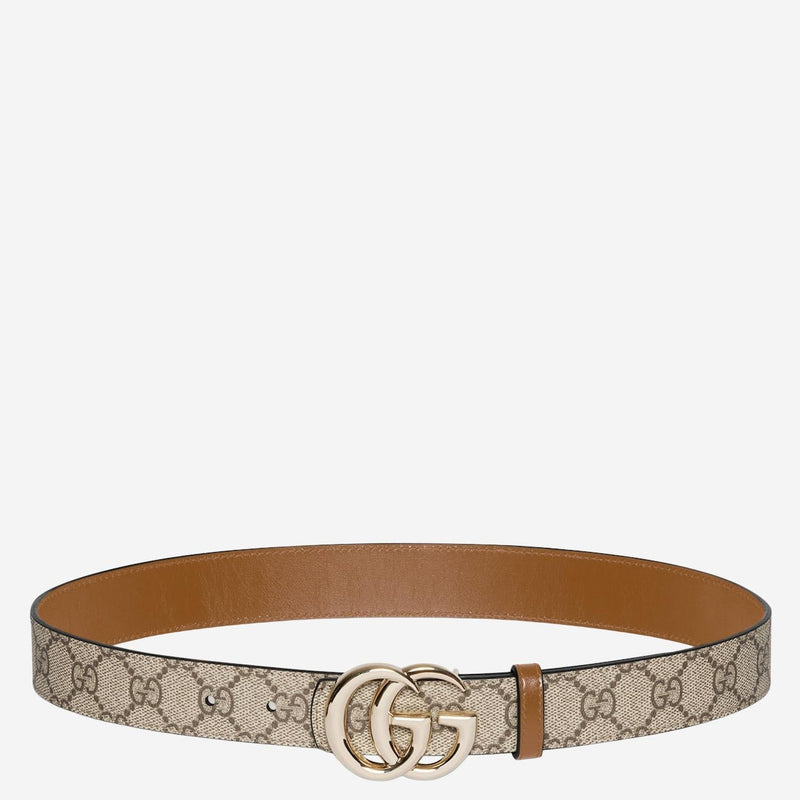 Gucci Gg Marmont Belt — Beige Fabric